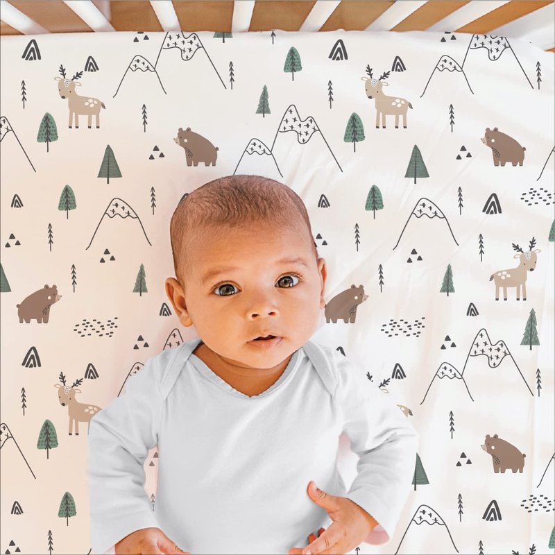 The Peanutshell 3 Piece Baby Crib Bedding Set for Boys - Newborn, Infant & Toddler Nursery Bed Set Decor with Fitted Crib Sheet, Dust Ruffle, Crib Comforter - Woodland Camo