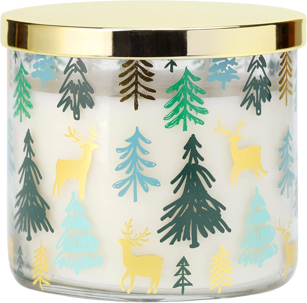 Regine Switzerland Pine Scented Christmas Candle - Large 14oz with 3 Wicks for Cozy Winter Ambiance