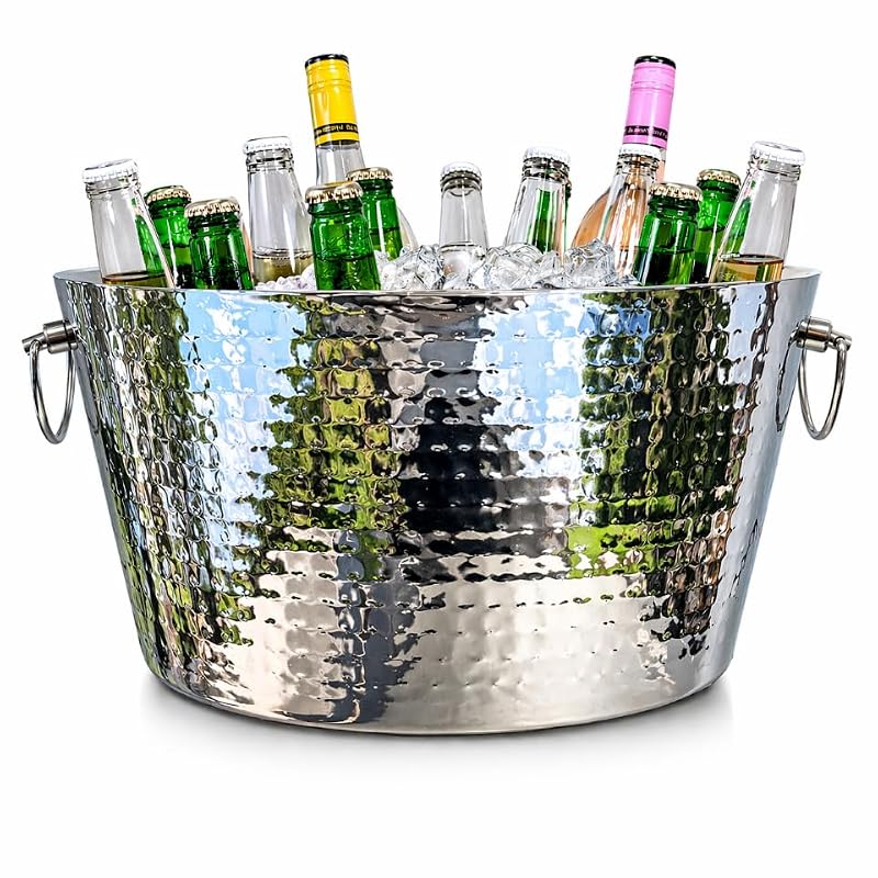 BREKX XL Insulated Stainless Steel Beverage & Ice Bucket - Heavy Duty, Leak-Proof, 25 Qt