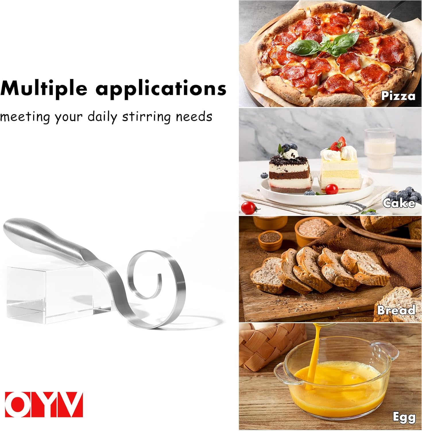 OYV Dough Whisk - 18/10 Stainless Steel Danish Whisk for Sourdough, Cookies & Pastry | 9" Dishwasher Safe