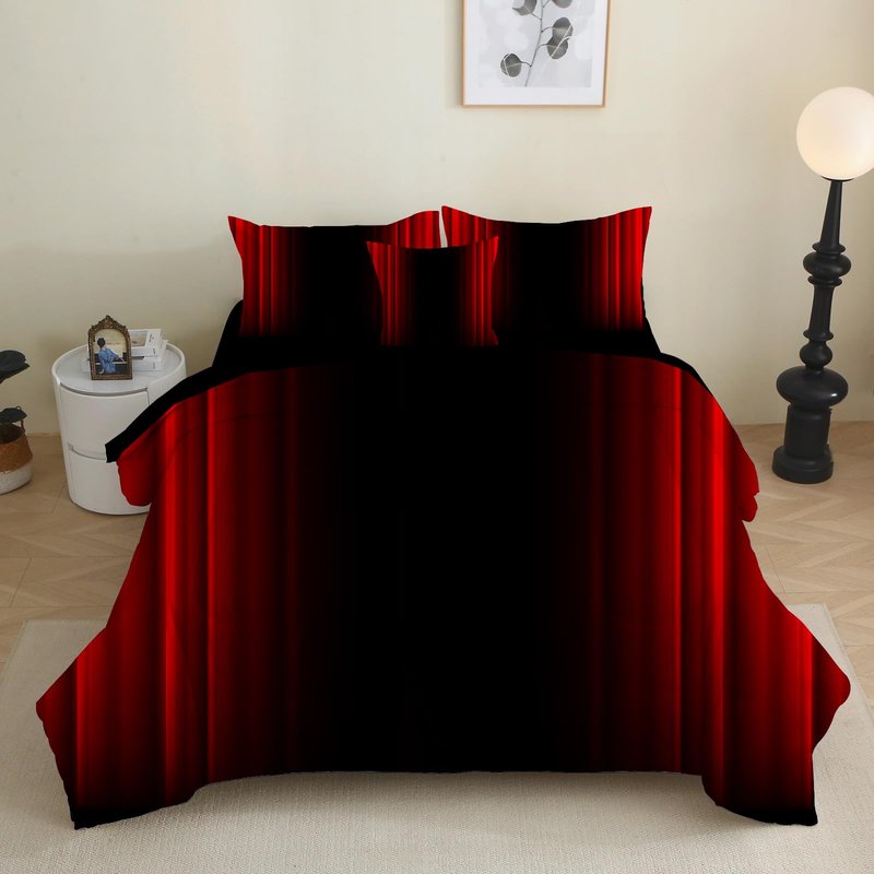PALENVILI 6Pcs Red and Black Comforter Set Queen Size Bed in a Bag for Kids Boys Girls Teens Soft Lightweight Queen Bedding Set with Sheets All Season