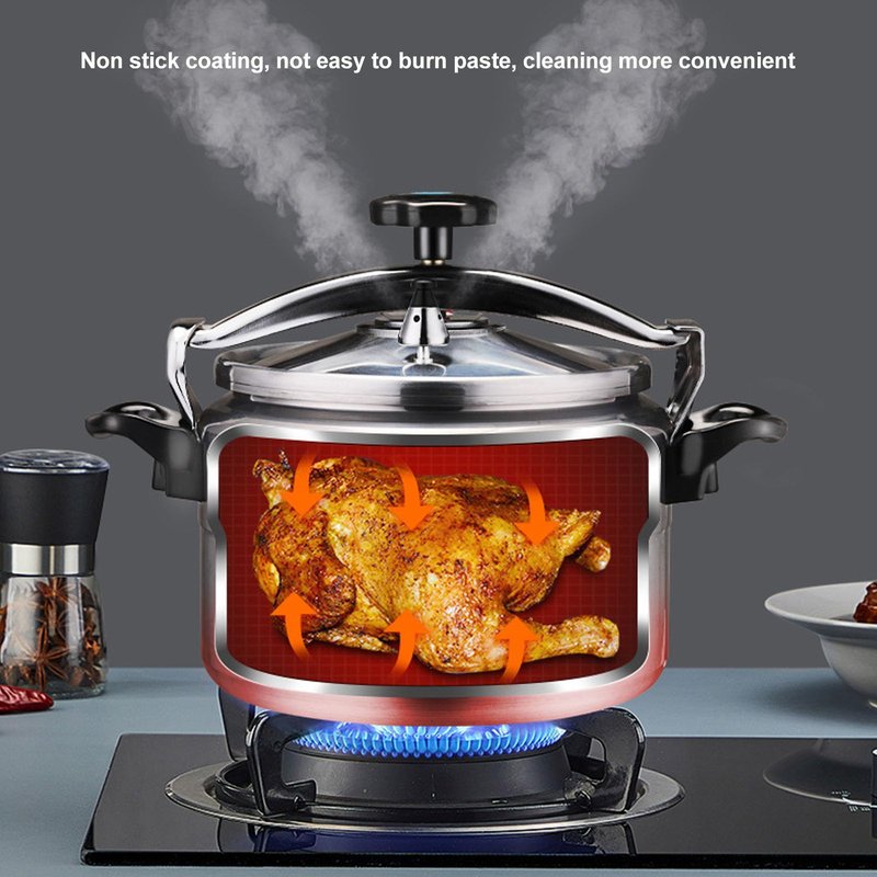 Pressure Cooker Thickened, Aluminum Large Capacity Anti Stick Explosion Proof Pressure Canner, Anti Stick coating, for Stewing, Steaming, Canning (7L)
