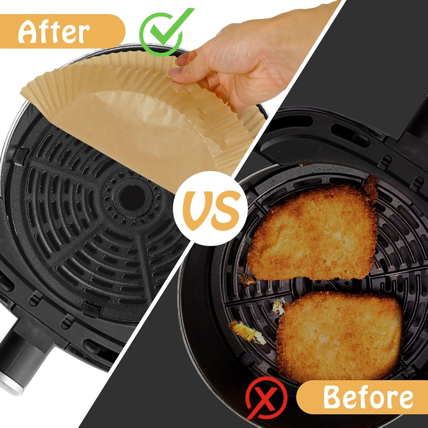 SIUDANGKA Air Fryer Liners - 200 Disposable Parchment Paper Sheets for Ninja AF101 & AF150 XL