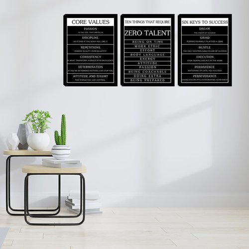 Motivational Office Wall Decor Inspirational Wall Art Set Pictures for Living Room Wall Decorations 3 Pieces Canvas Poster Wall Prints Framed Paintings Artwork Bedroom Art Wall Decor (48''W x 24''H)