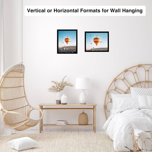 JCJMY 7x8 Picture Frame - Black Wall Hanging & Tabletop Display | Shatter-Resistant Plexiglass