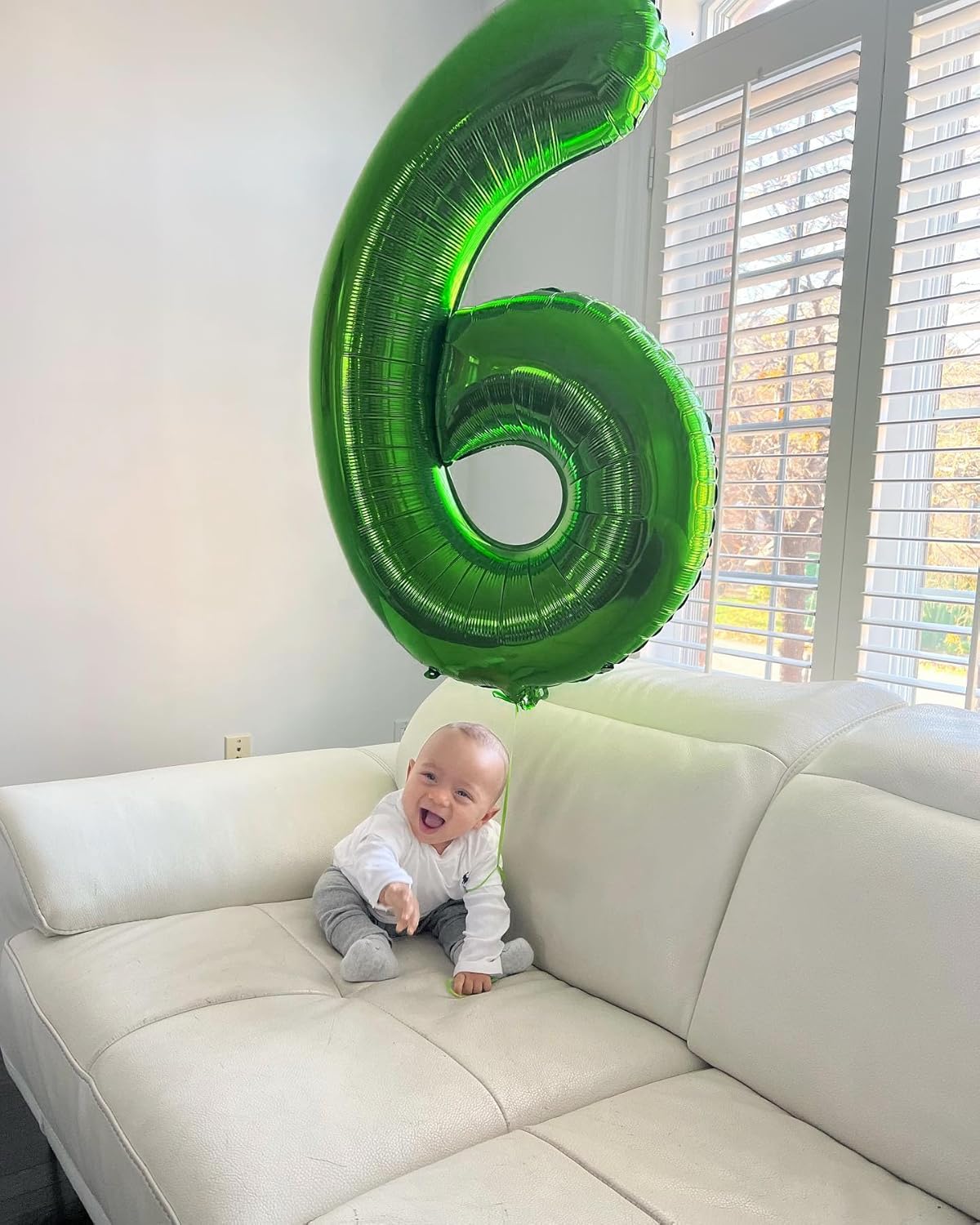 Number 6 Foil Balloon - Dark Green 40 Inch Giant Balloon for 6th Birthday Party Decorations