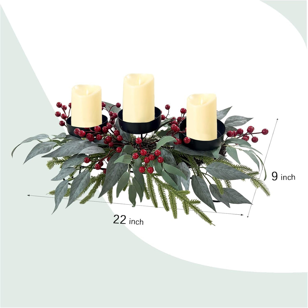 Regine Switzerland 22-Inch Christmas Candle Holder - 3-Tray Centerpiece for Holiday Table Decor
