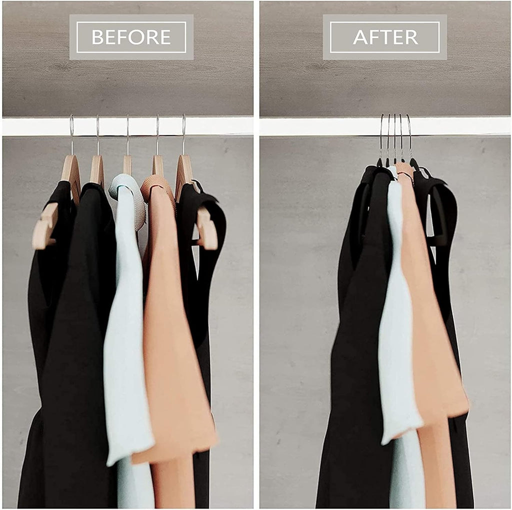 Ultra-Thin Plastic Clothes Hangers by [Brand Name] - Space-Saving Non-Slip Design | 50 Pack, 17.7 Inch, Grey