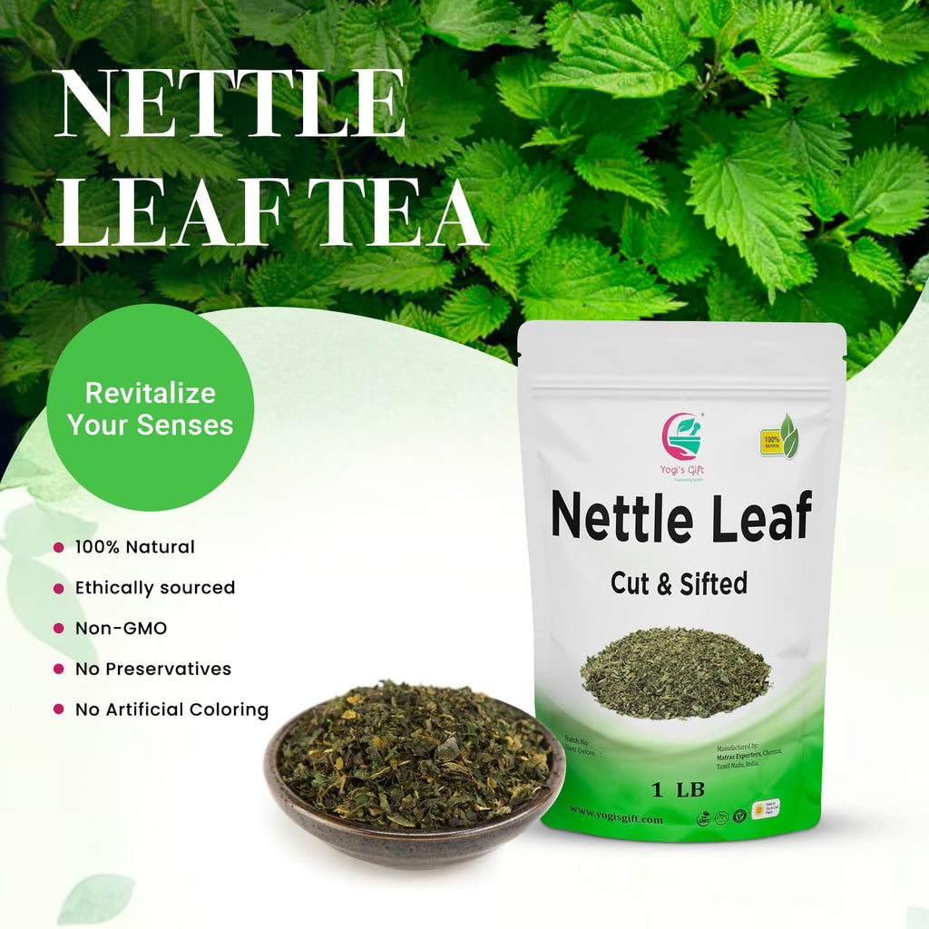 Stinging Nettle Leaves Dried 1 Lb | Cut and Sifted | Loose Nettle Leaf Herb Bulk | Non- Gmo, Ethically sourced | By Yogi's Gift®