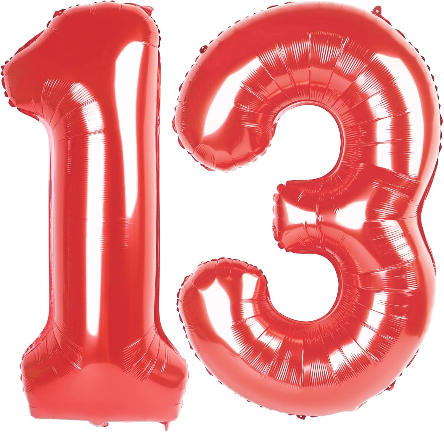 Red Number 13 Balloon - 40 Inch Giant 13th Birthday Decoration for Boys & Girls Party Supplies