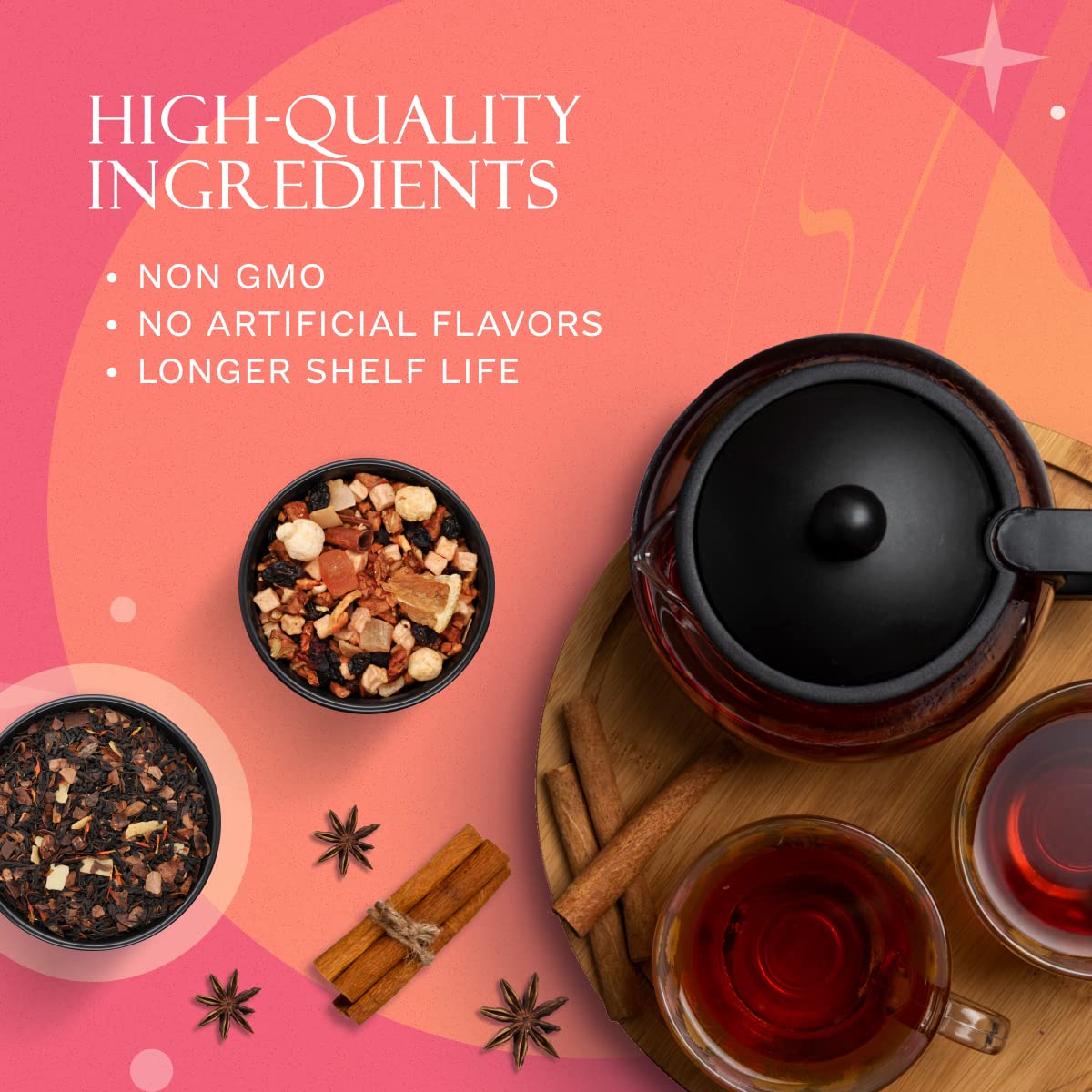 Prime Tea Festive Euphoria Collection - Winter Sampler Set - Tea Variety Loose Leaf Tea Sampler with Herbal, Fruit and Spices Blends, Flavorful Assortment - 6 Samplers - 10 Ounce