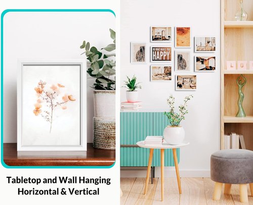 LaVie Home 5x7 Picture Frames - Classic White Design | High Definition Glass for Wall & Table Display (12 Pack)
