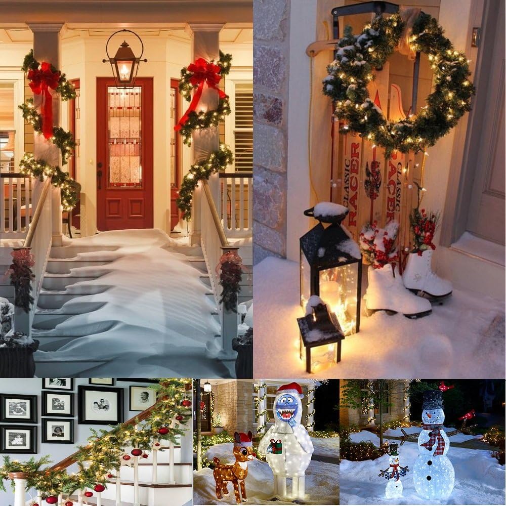 Skiennix Battery Operated Christmas Lights - 18ft 50 LED String Lights with Timer, Waterproof, Warm White | 2 Pack