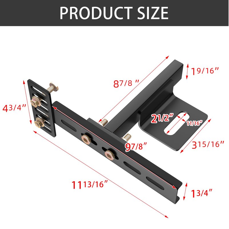 Ogonbrick Headboard Brackets Adjustable，Adjustable Headboard Bracket for Bed Frame Headboard Wall Mounting Brackets with Footboard Extension Kit Fit Matte Black