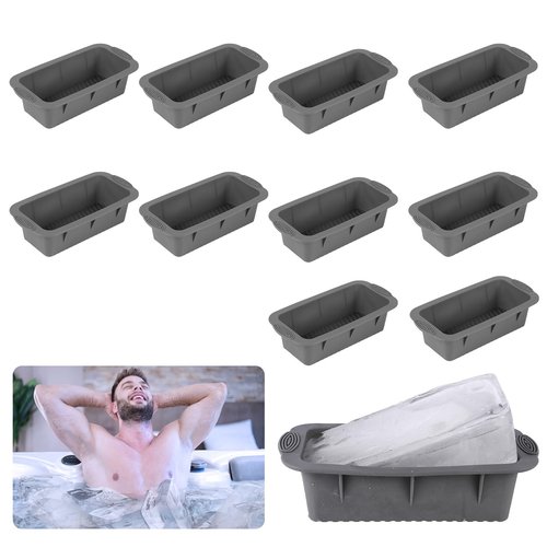 Ice Block Mold for Ice Bath,6 Pack 15lbs Large Ice Cube Molds,SiliconeIce Bath Ice Mold Reusable Athletes Cold Plunge Accessories,Grey