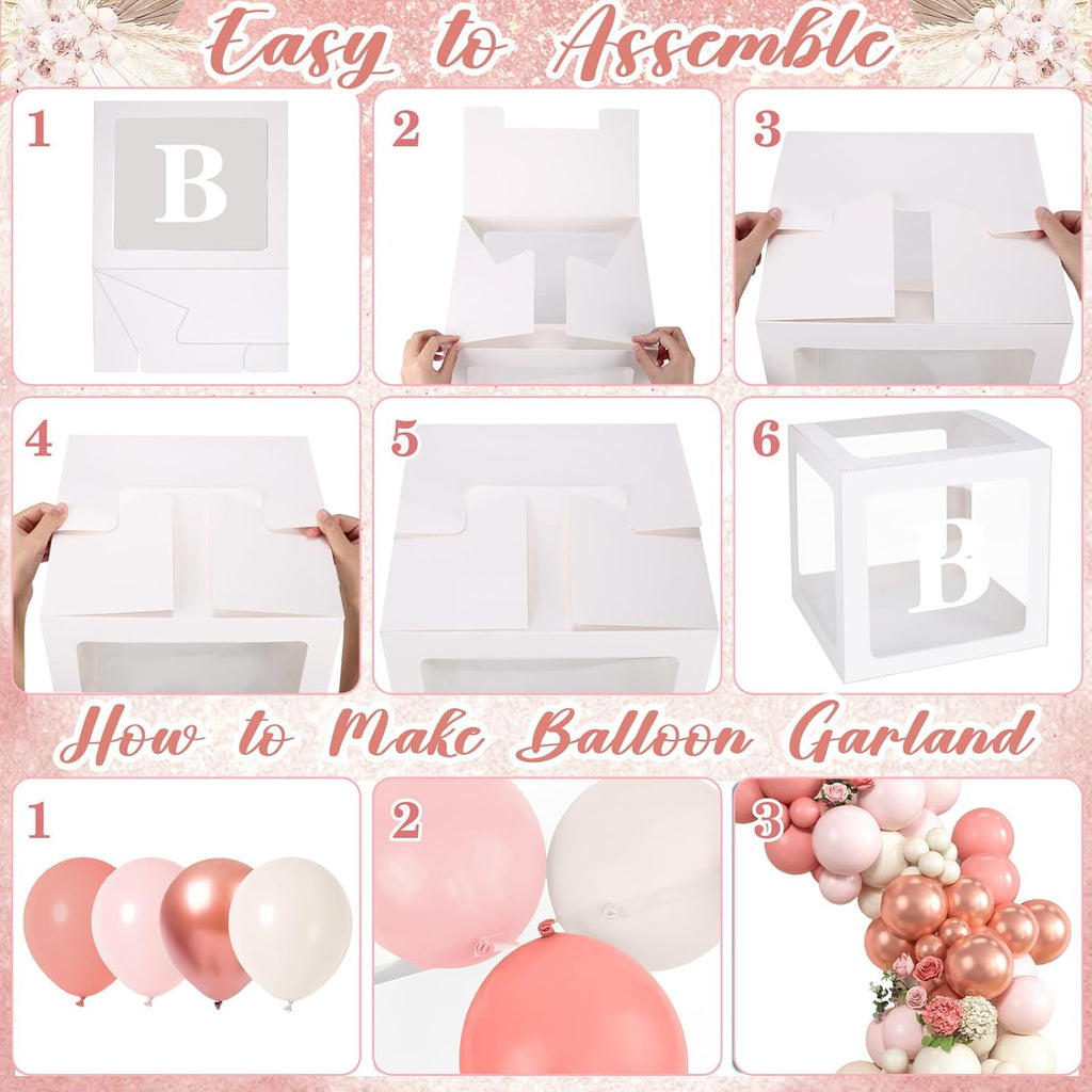 Winrayk Rose Gold Balloons - Floral Baby Shower Decorations Kit | Pink Balloon Arch for Girls' Parties