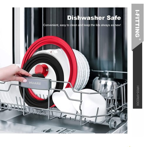 Universal Lid for Pots,Pans And Skillets,HR Huare Technology Tempered Glass with Heat Resistant Silicone Rim,Dishwasher Safe,Fit Cookware 11”,12”, 12.5”, Black,1 Pack