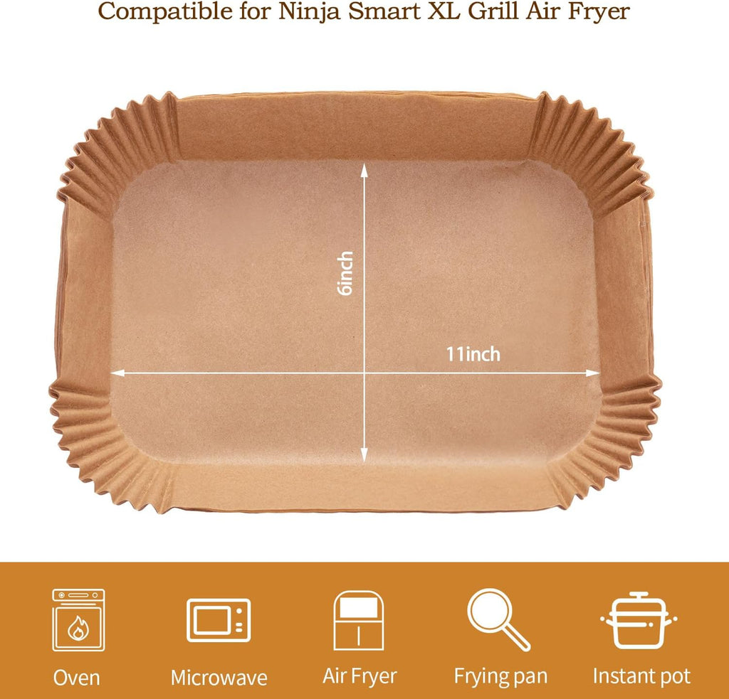 Ninja | Air Fryer Liners - 120 Pcs Disposable Parchment Paper for Foodi Smart XL & FG551 Grill