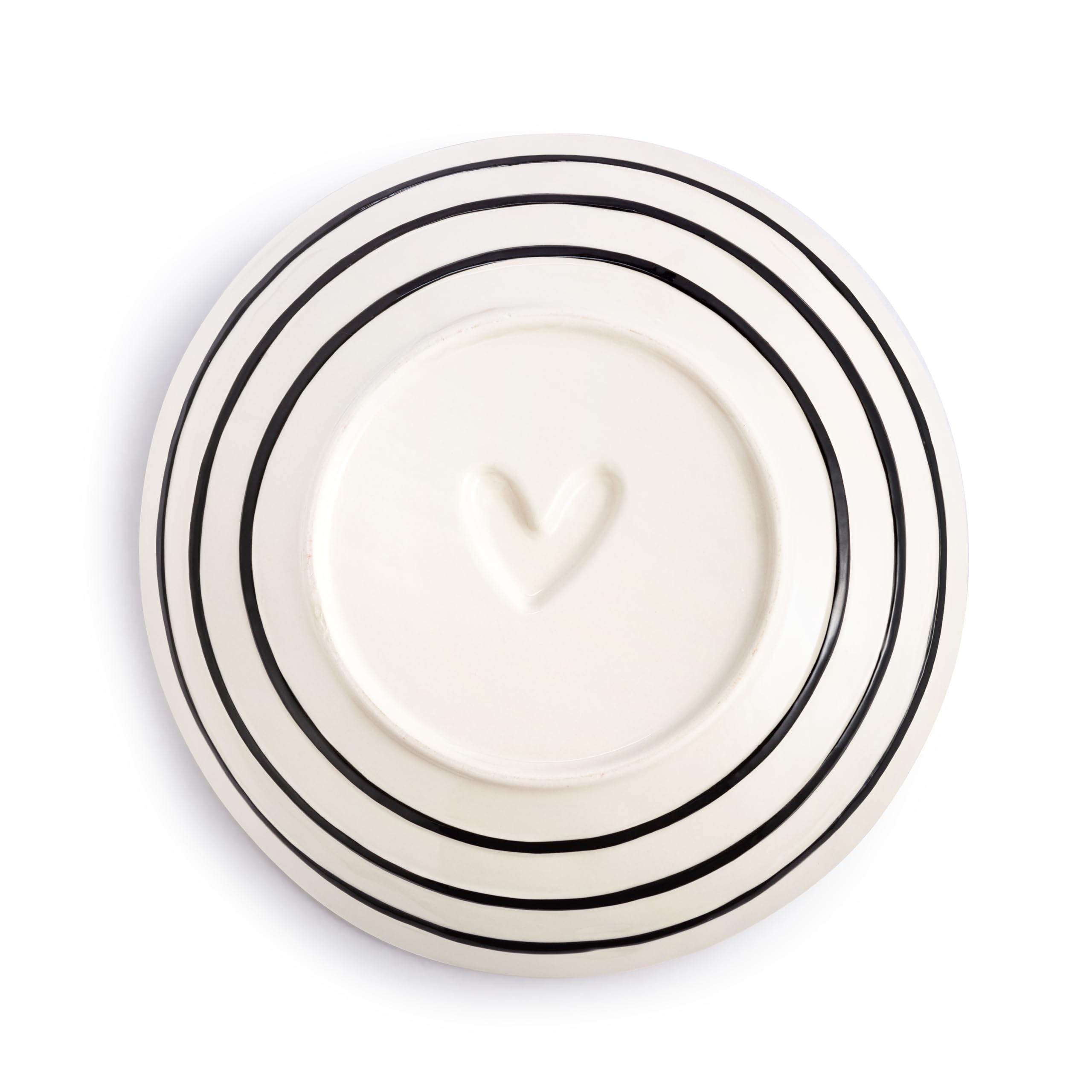 DEMDACO Heartful Home Holiday Red, White, Green 13 Inch, Ceramic Stoneware Christmas Festive Kitchen or Table Decor, For Everyday or Entertaining, Serving Dish Bowl, Holly Berry Heart