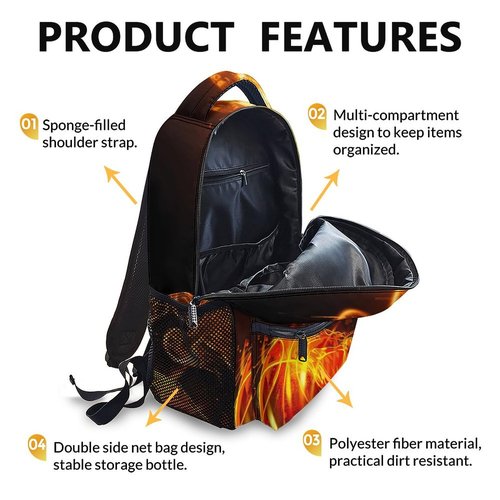 Wedinosaurnes Kids Backpack, Cool Basketball Backpack, 17 Inch Boys School Bag for Gift, Large Capacity Bookbag for Preschool Elementary Kindergarten Travel