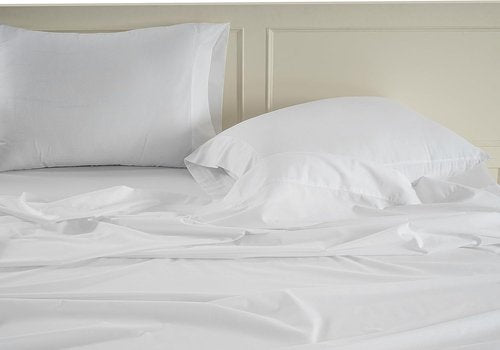 LANE LINEN 100% Organic Cotton Twin XL Sheets Set - Ultra Soft 3-Piece Percale Bedding, Fits Mattresses Up to 15" Deep - White (2 Pack)