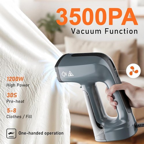 GHORA Handheld Garment Steamer - 3500Pa Strong Suction, Portable Travel Iron | Dual-Mode (110-120V)