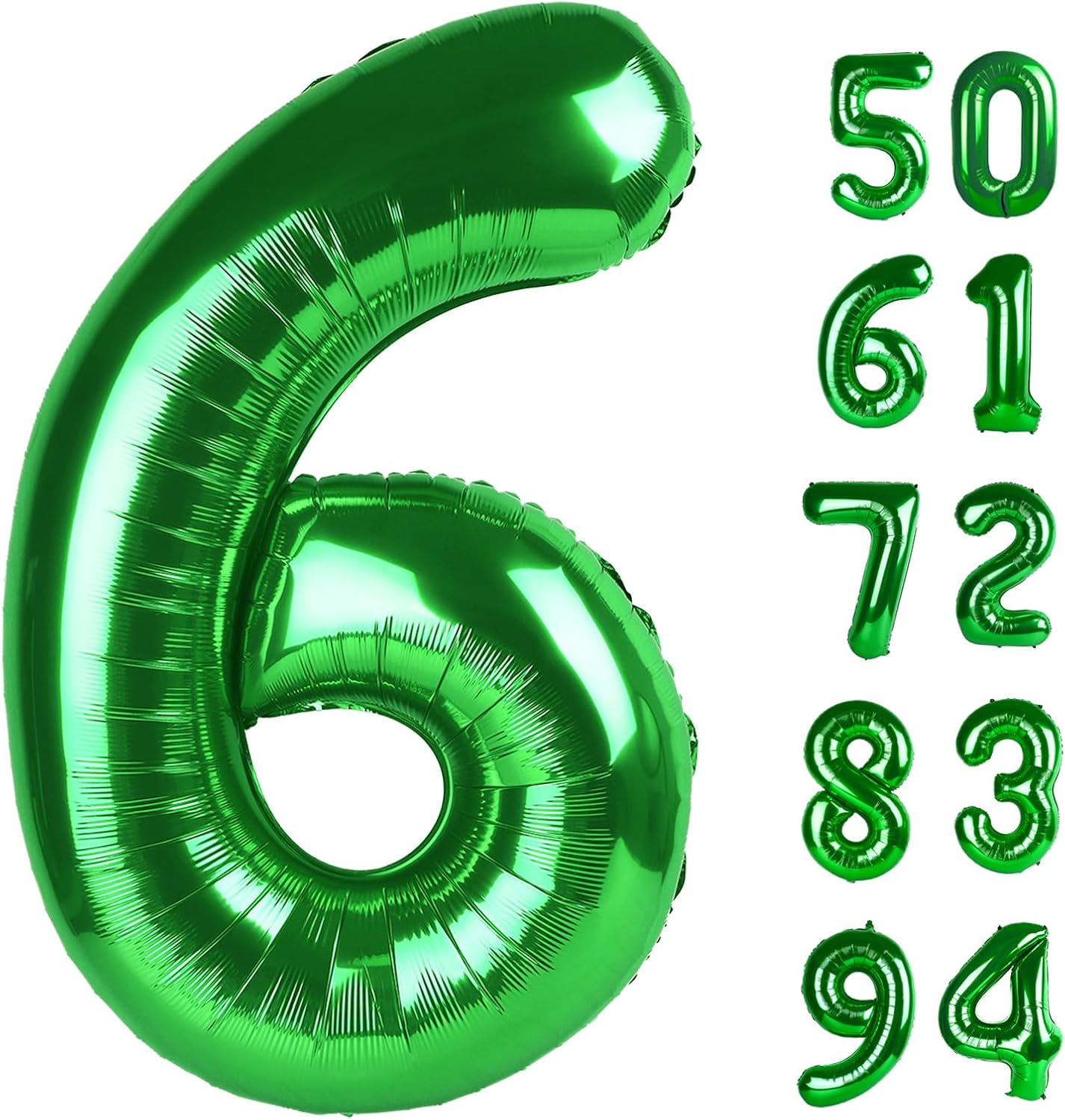 Number 6 Balloon - 40 Inch Green Balloon for St. Patrick's Day Party Decorations
