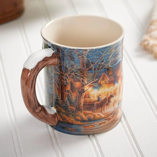Gardenoaks Stoneware Nature-Themed Sculpted Mug, 16 oz