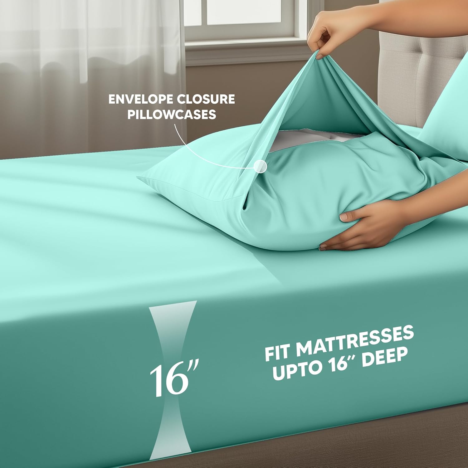 Utopia Bedding Twin XL Sheet Set - Soft & Breathable Microfiber | 3-Piece Set in Spa Blue