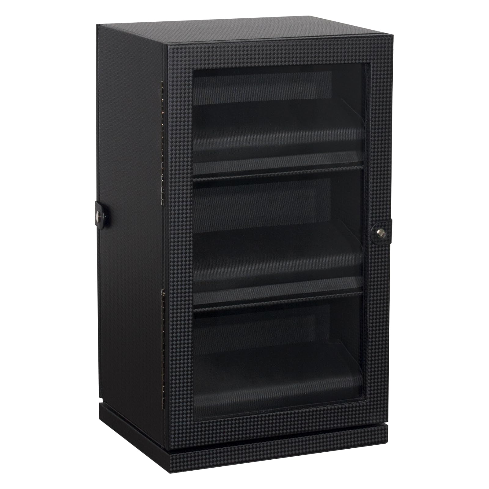 Watch and Glasses Storage Case, 3-Layer Watch Display Box, 4-Layer Glasses Rack, 360° Rotating Jewelry Organizer with Glass Window (Brown, With windows)