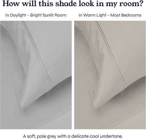 California Design Den 400 Thread Count Full Size Sheet Sets - Soft, Breathable 100% Cotton Sateen | Light Grey, 2-Pack