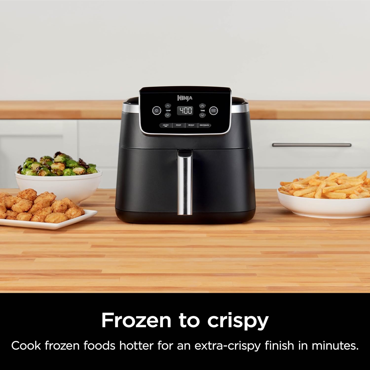 Ninja Air Fryer - 5 QT Capacity for 4lbs of Fries | 4-in-1 Pro Air Fry, Roast, Reheat, Dehydrate | 400°F Max Temp | 1750 Watts | Grey