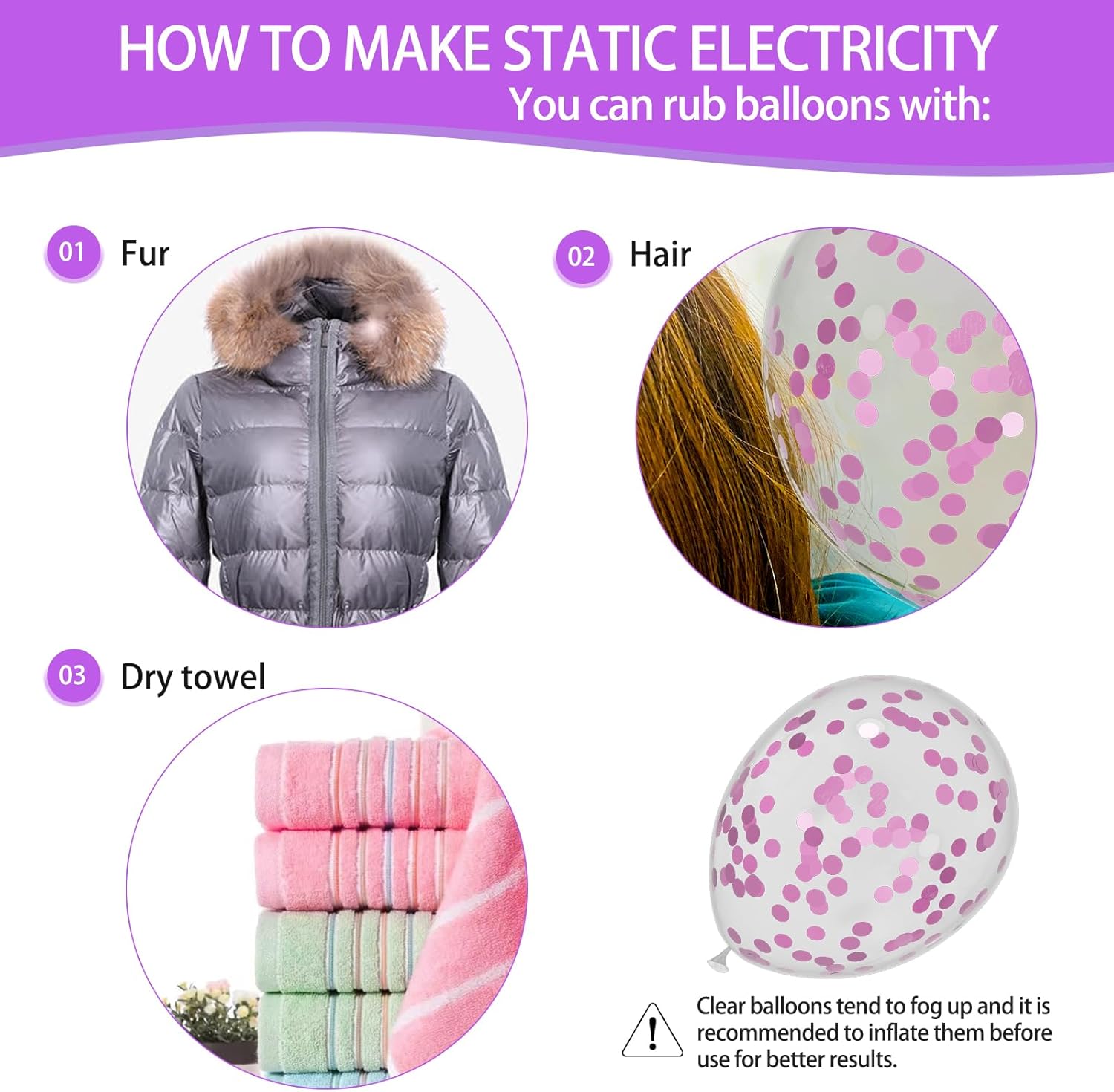 Skiennix 68Pcs Pink & Purple Balloons - 12 Inch Metallic Latex Balloons with Ribbons for Parties