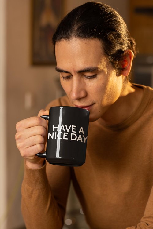 Funny Coffee Mug for Men and Women - Have A Nice Day Mug Middle Finger Bottom Cup | Funny White Elephant Gag Gifts for Adults Inappropriate - Novelty Coffee Mugs Cups, Work Mugs, Office Gift (15 oz)