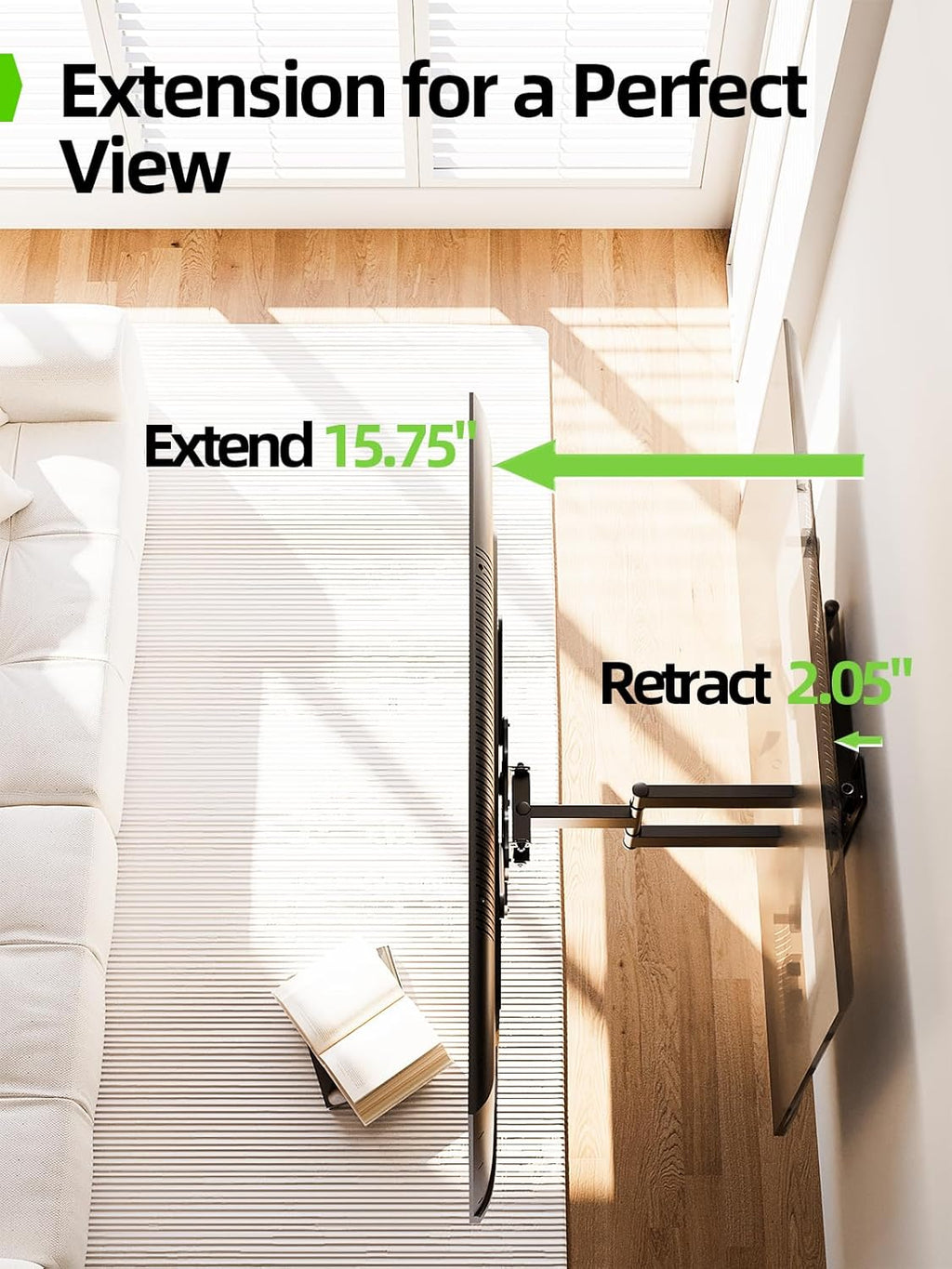 USX Mount Full Motion TV Wall Mount - Swivel & Tilt for 26-60 Inch TVs, Max VESA 400x400mm, 77 lbs Capacity
