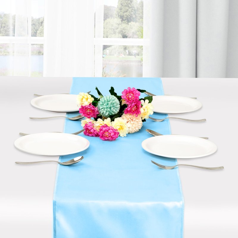 12 Pack Baby Pink Satin Table Runner 12 x 108 Inches Long, Bright Satin Silky Smooth Table Decor for Birthday Party Decorations Wedding Banquets