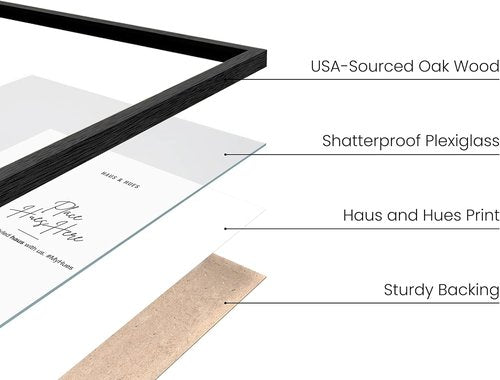 HAUS AND HUES Black Oak Wood Picture Frame - Modern 11x14 Wall Art Display | Lightweight & Ready-to-Hang
