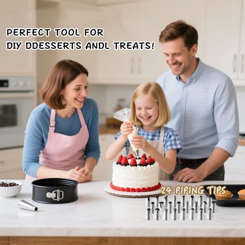 168Pcs Cake Pan Set by [Brand Name] - Non-Stick Springform Pans (6, 8, 10 Inches) & Icing Tips | Multi-Functional Baking Supplies