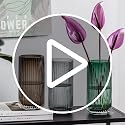 7.5 Inch Green Glass Flower Vase - Thickened Cylindrical Table Decor