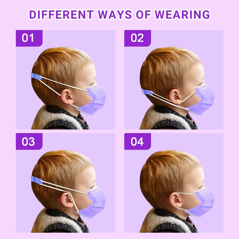 Rasav Kids Disposable Face Masks 100Pcs, 3 Ply Kids Masks Disposable Breathable Colorful Cute Face Masks for Children, Girls & Boys