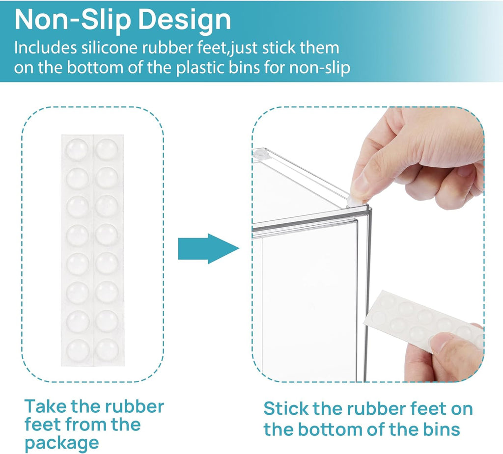 Vtopmart Clear Stackable Storage Drawers - 7.6" Organizers for Skincare & Beauty Supplies | 4 Pack