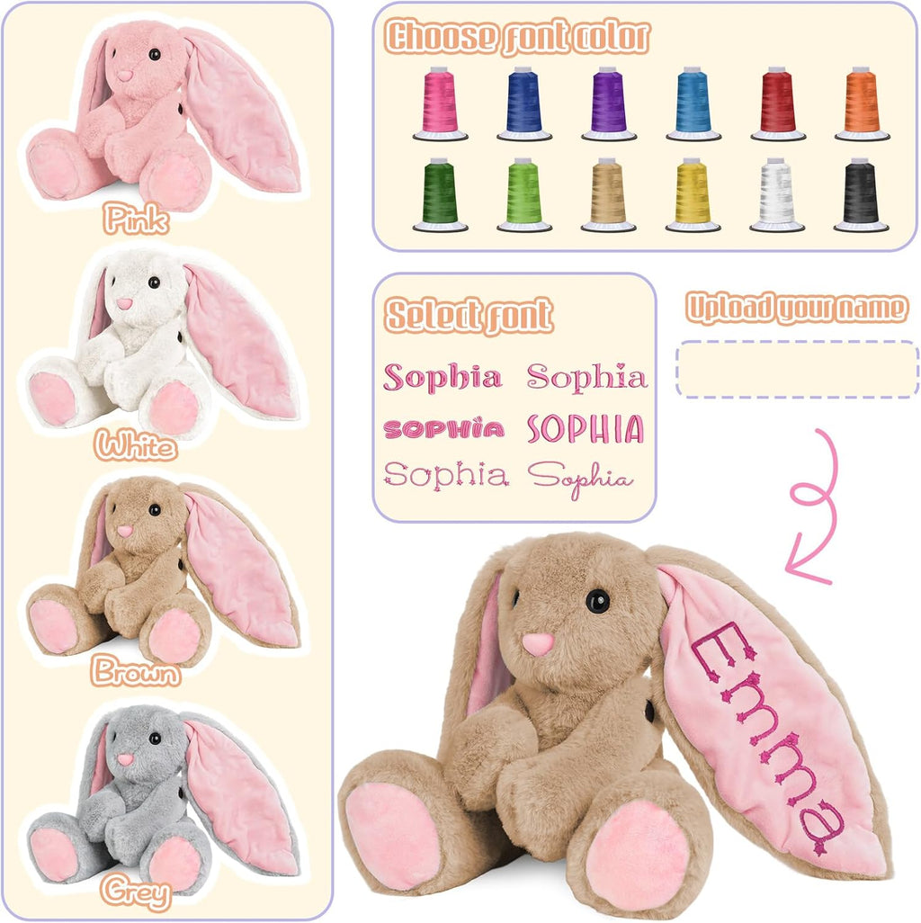 Personalized Bunny Plush - Custom Stuffed Animal with Embroidered Name | Perfect Gift for Babies & Toddlers