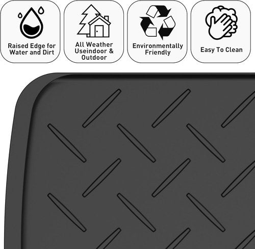 Boot Trays Heavy Duty Rubber Mat - Waterproof Shoe Tray for Entryway | Multi-Purpose 27.56 x 15.75 Inch