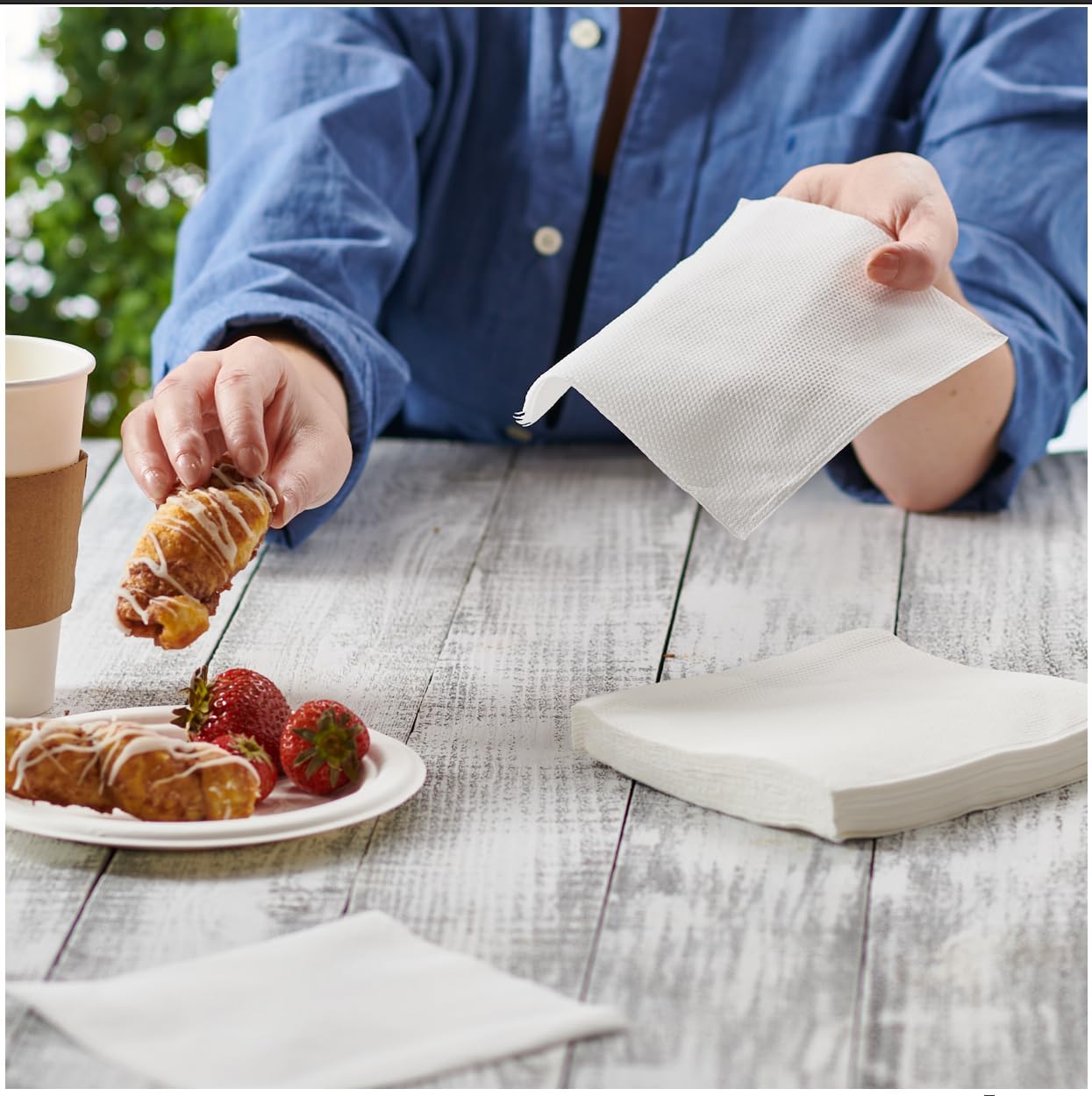 Pantry Value White Lunch Napkins | 500 Count 1-Ply Absorbent Disposable Paper - Perfect for Events & Everyday Use