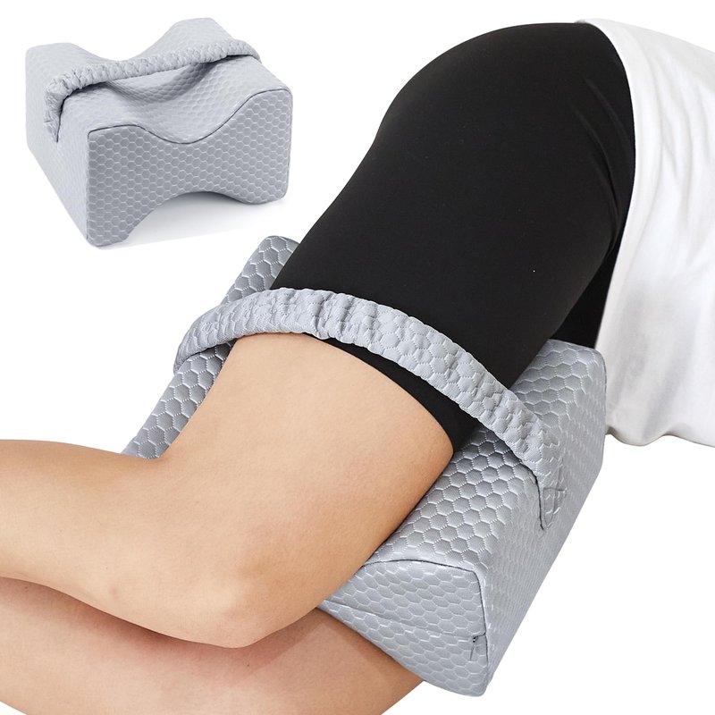 UJPFEO Knee Pillow for Side Sleepers, Leg Pillow for Sciatica, Back, HIPS, Knees, Joints Pain Relief,Pillows for Between Legs While Sleeping Spine Alignment Support & Relieves Pressure,Cooling Gray