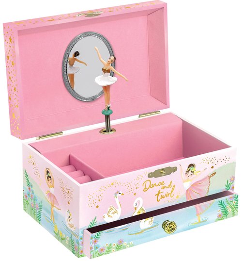 Giggle & Honey Musical Ballerina Jewelry Box for Girls - Kids Dancing Ballerina Music Box with Mirror, Ballet Gifts for Little Girls, Jewelry Boxes, Childrens Birthday Gift, Ages 3-10