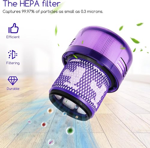 Dyson V15 Soft Roller Brush Bar - Compatible Handheld Vacuum Parts with 2 HEPA Filters