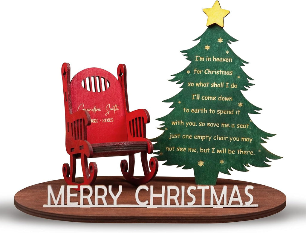 Regine Switzerland Memorial Candleholders - Personalized Name Sign with Rocking Chair & Cardinal | Thoughtful Keepsake for Loved Ones