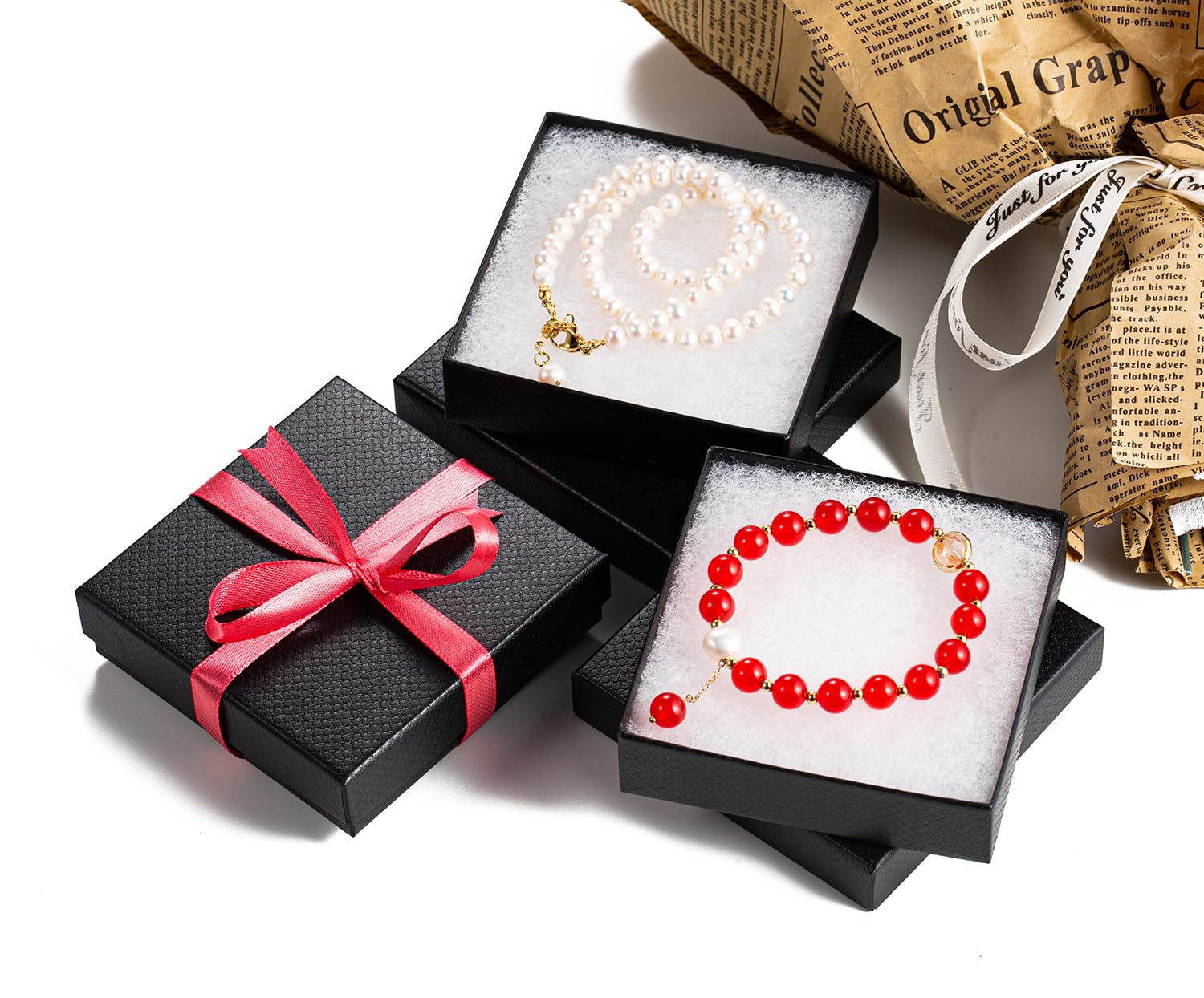 GEFTOL Jewelry Gift Boxes 96 Pack 3.5x3.5x1 Inch Cardboard Jewelry Boxes,Small Gift Boxes for Jewelry Earrings Necklaces Handmade Bangles Bracelets(Black)