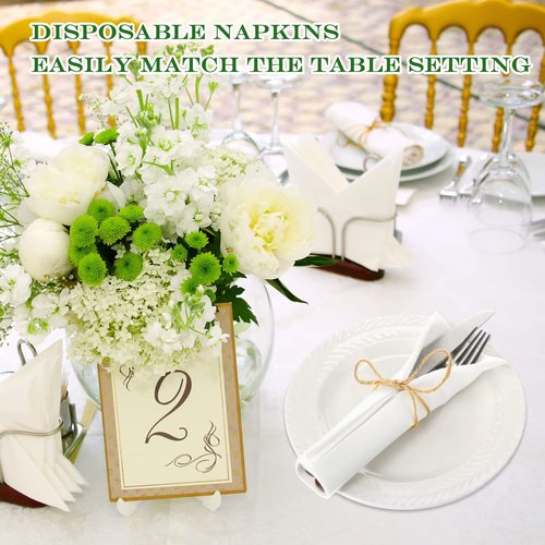 Colarr 600 Paper Hand Towels Bathroom Guest Towels, 12" x 17" Disposable Paper Napkins Guest Decorative Dinner Hand Napkin for Wedding Holiday Cocktail Party (White)